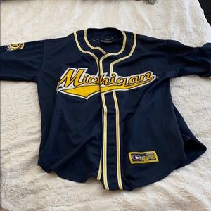 Michigan Wolverines baseball button down